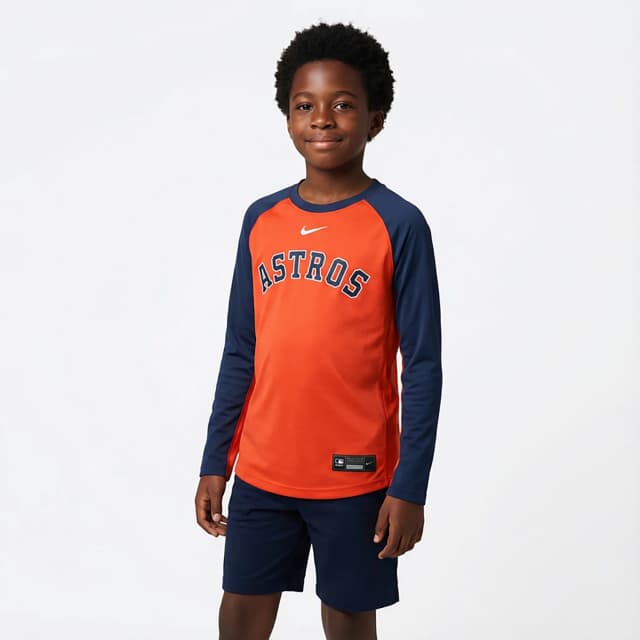 Nike Navy Houston Astros Authentic Collection Game Time Raglan Performance Long Sleeve T-Shirt