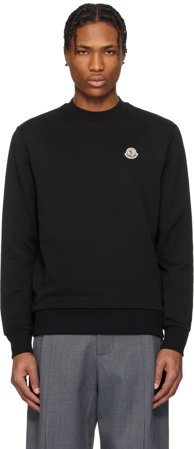 Black Logo Patch Cotton Sweatshirt