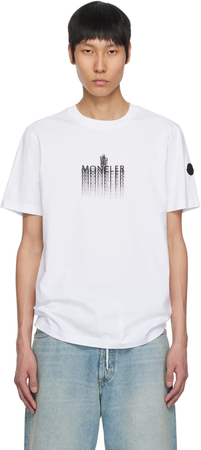 White Faded Logo Cotton T-shirt