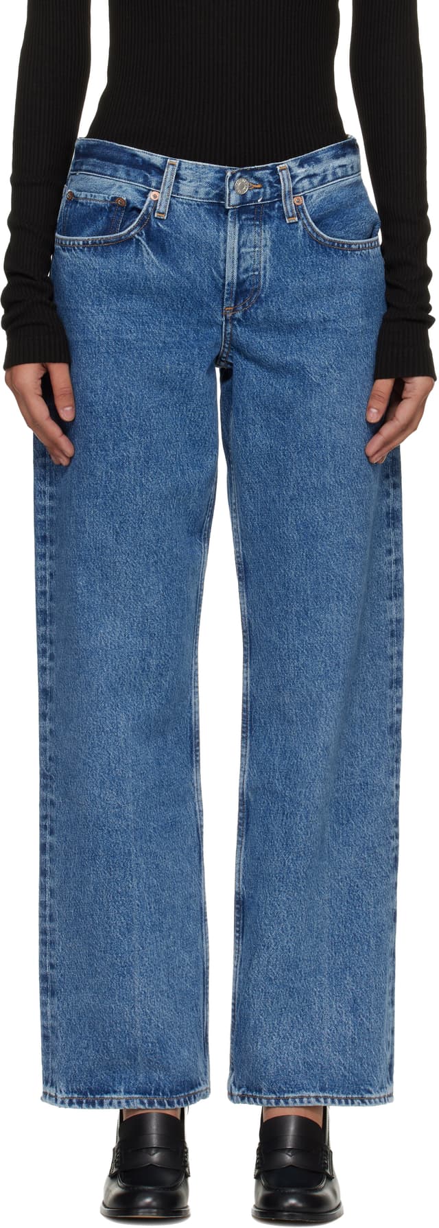 Blue Low Rise Loose Jeans