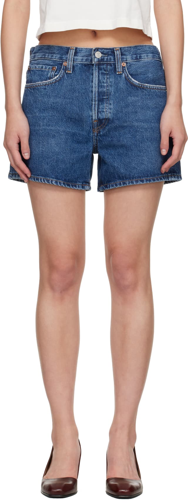 Blue Parker Long Denim Shorts