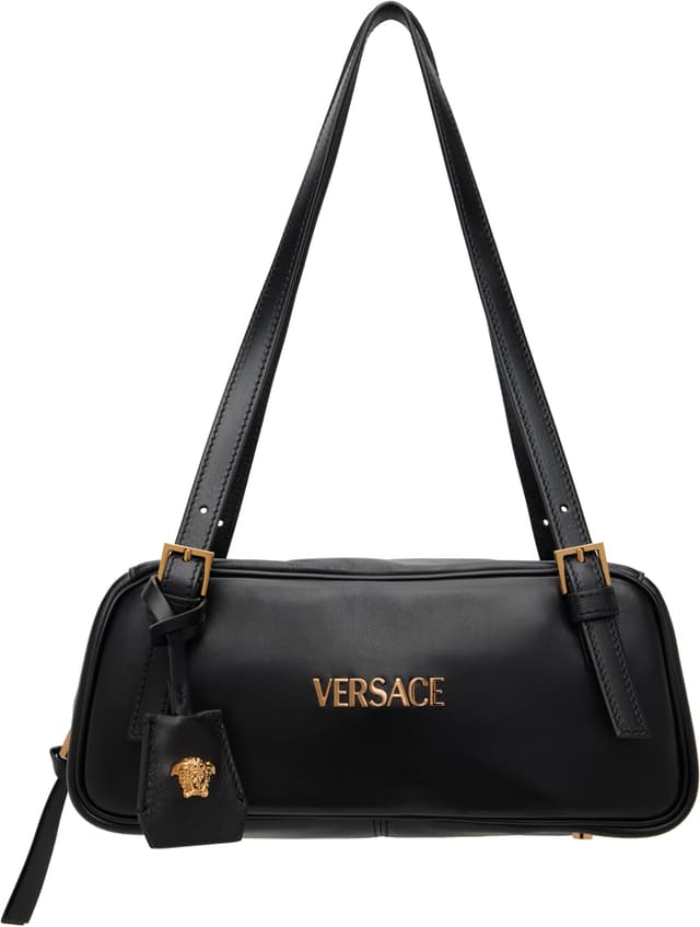 Black 'Versace Tag' Nappa Bowling Bag