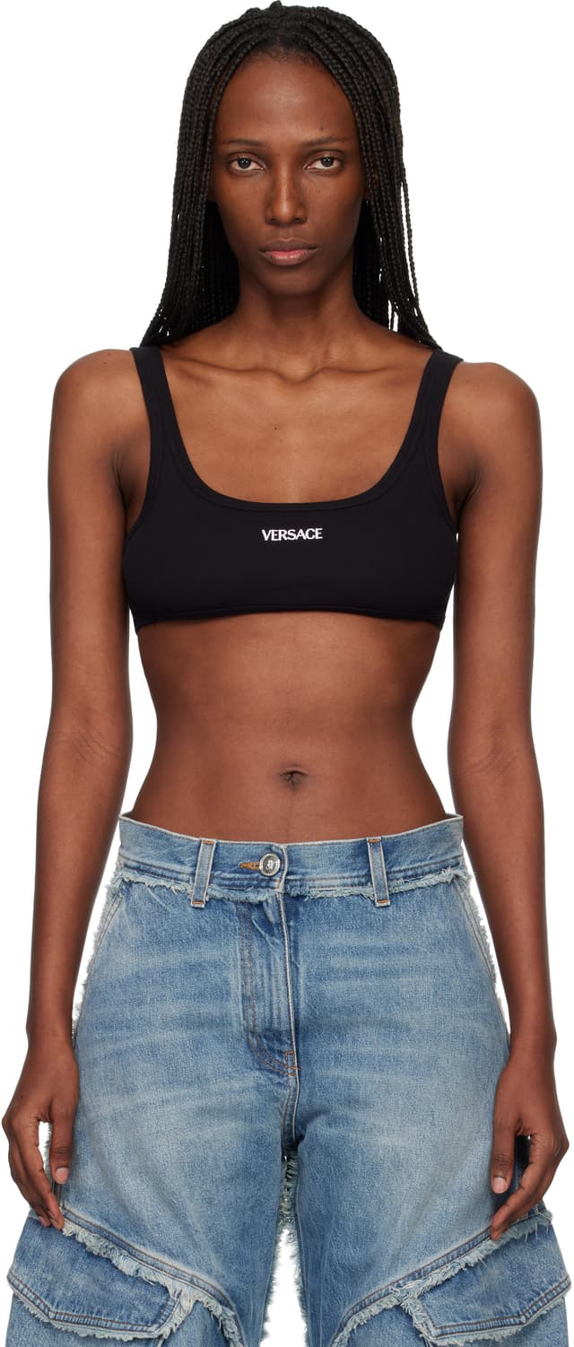 Black Ribbed Cotton Top