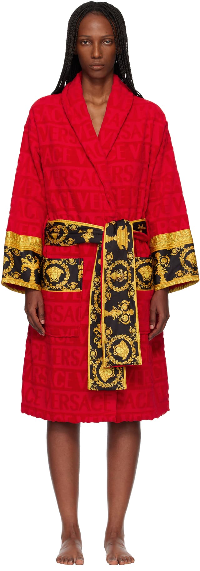 Red 'I Heart Baroque' Bathrobe