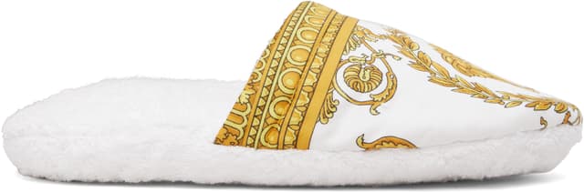 White 'I Heart Baroque' Slippers