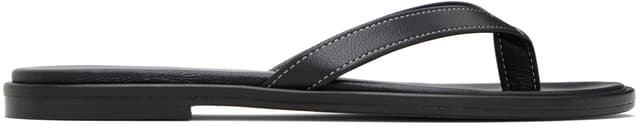 Black Melody Leather Thong Sandals