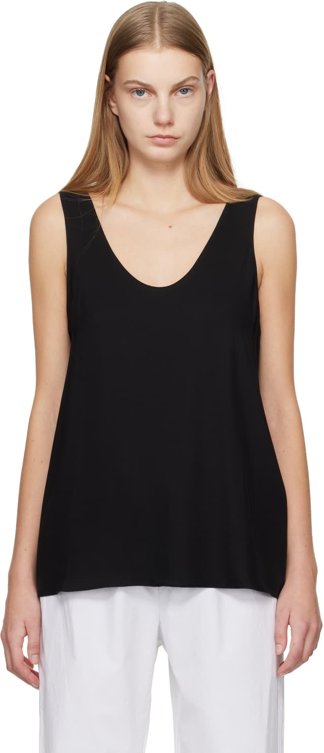 Black Fluid Scoop Tank Top