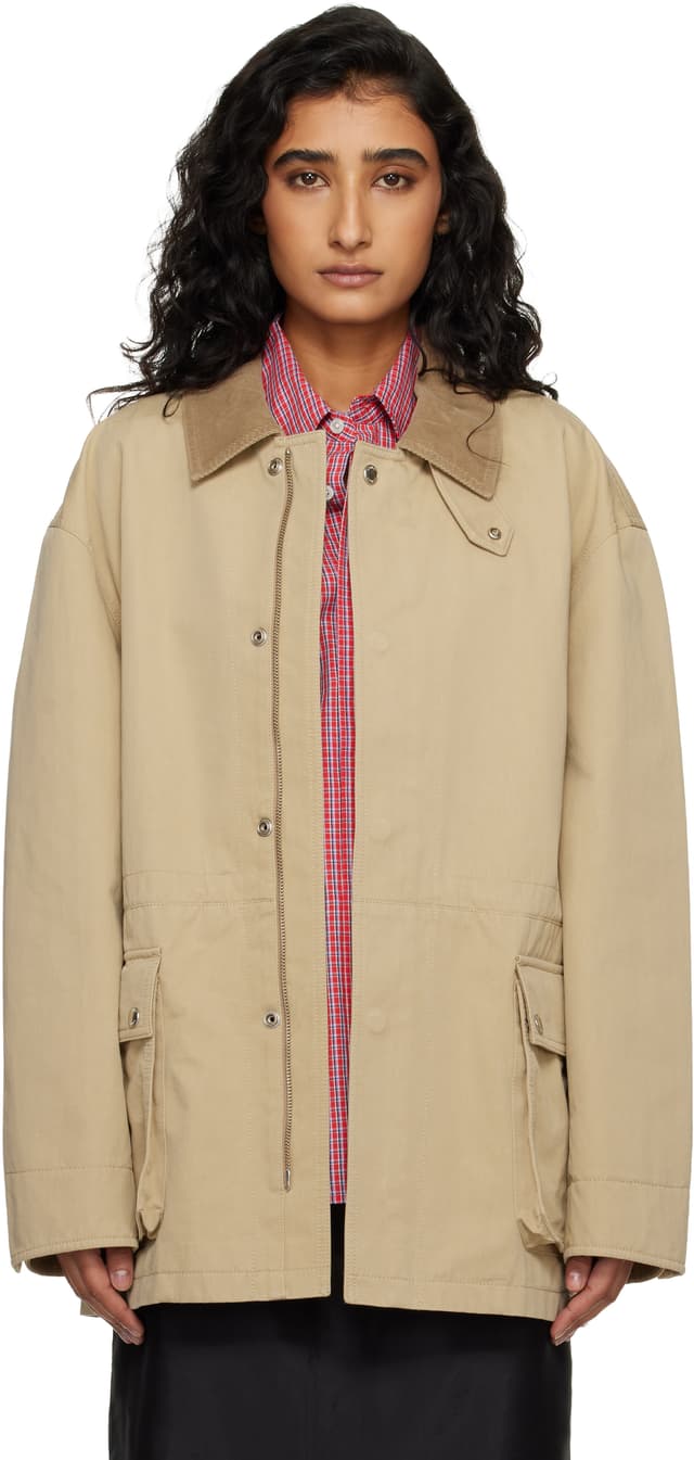 Beige Cotton Chore Jacket