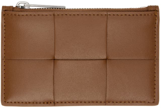 Brown & Navy Cassette Zippered Card Holder