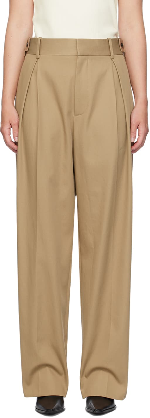 Tan Tapered Trousers