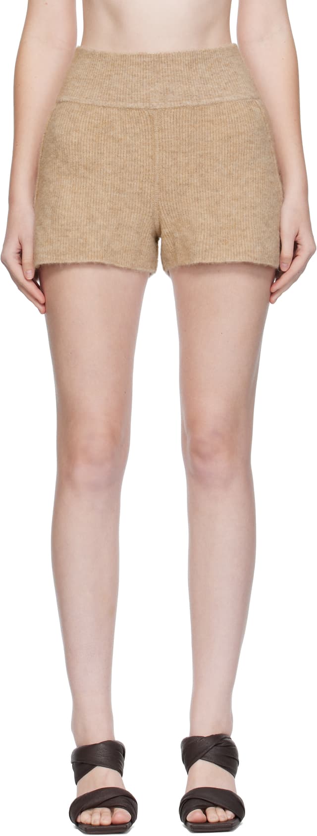 Beige Concordians Alpaca Knit Shorts