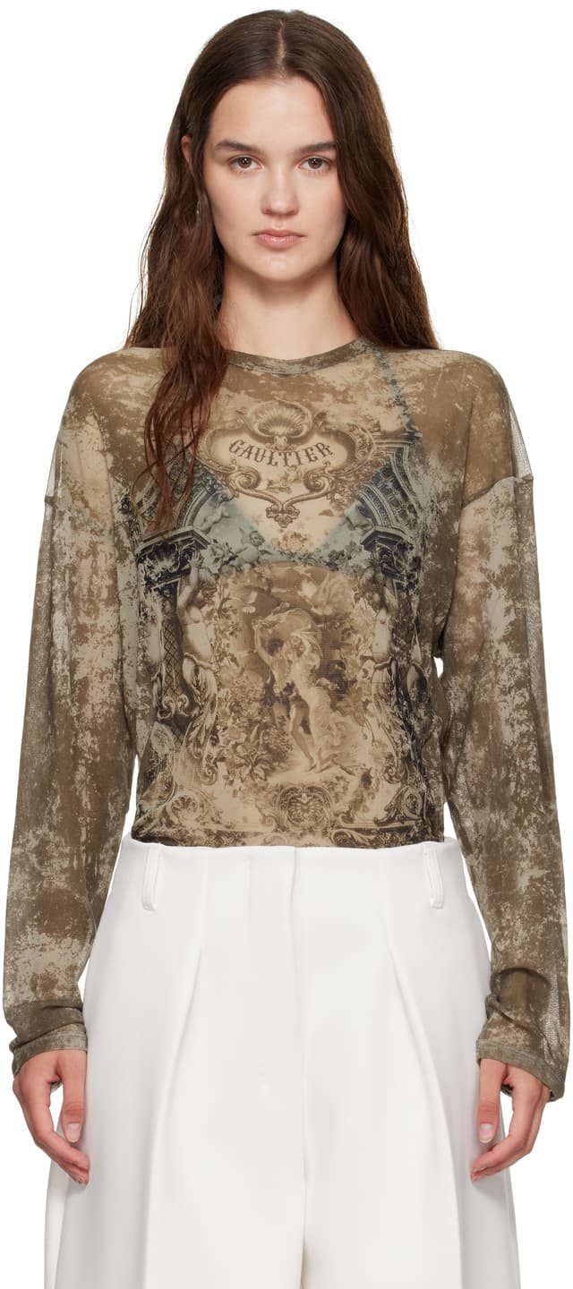 Beige 'The Oversized Médaillon' Top