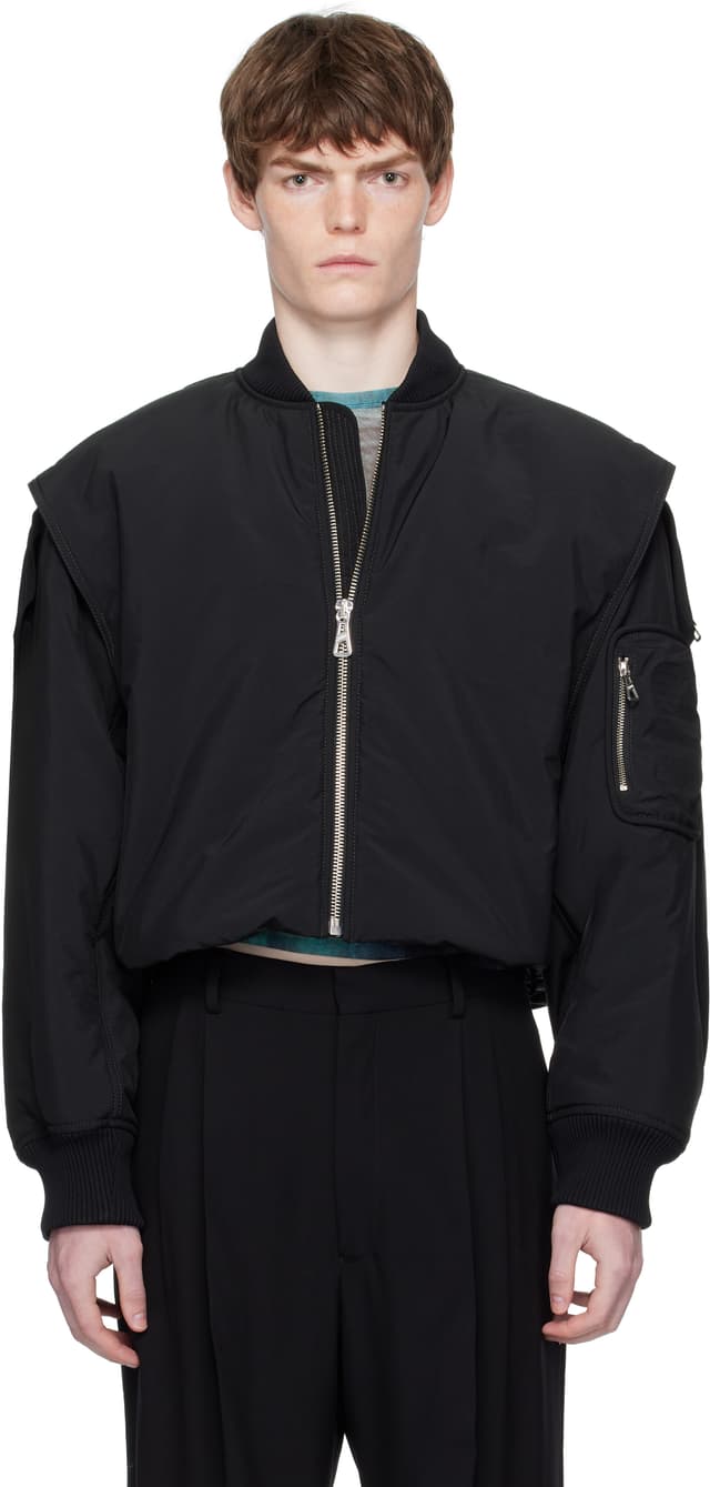 Black 'The Hooded' Bomber Jacket