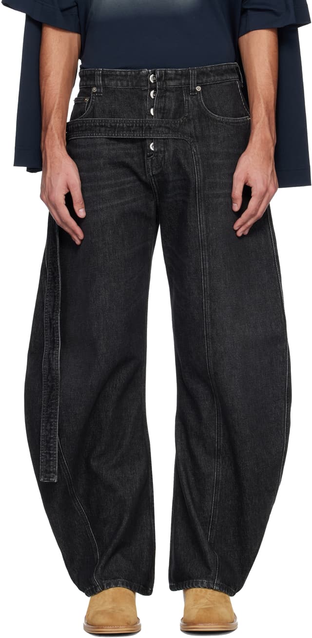 Black 'The Denim Strap' Jeans