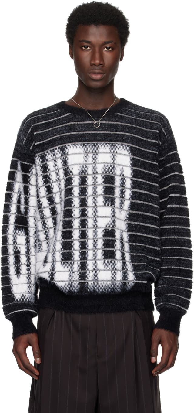 Black & White Jacquard 'Gaultier' Sweater