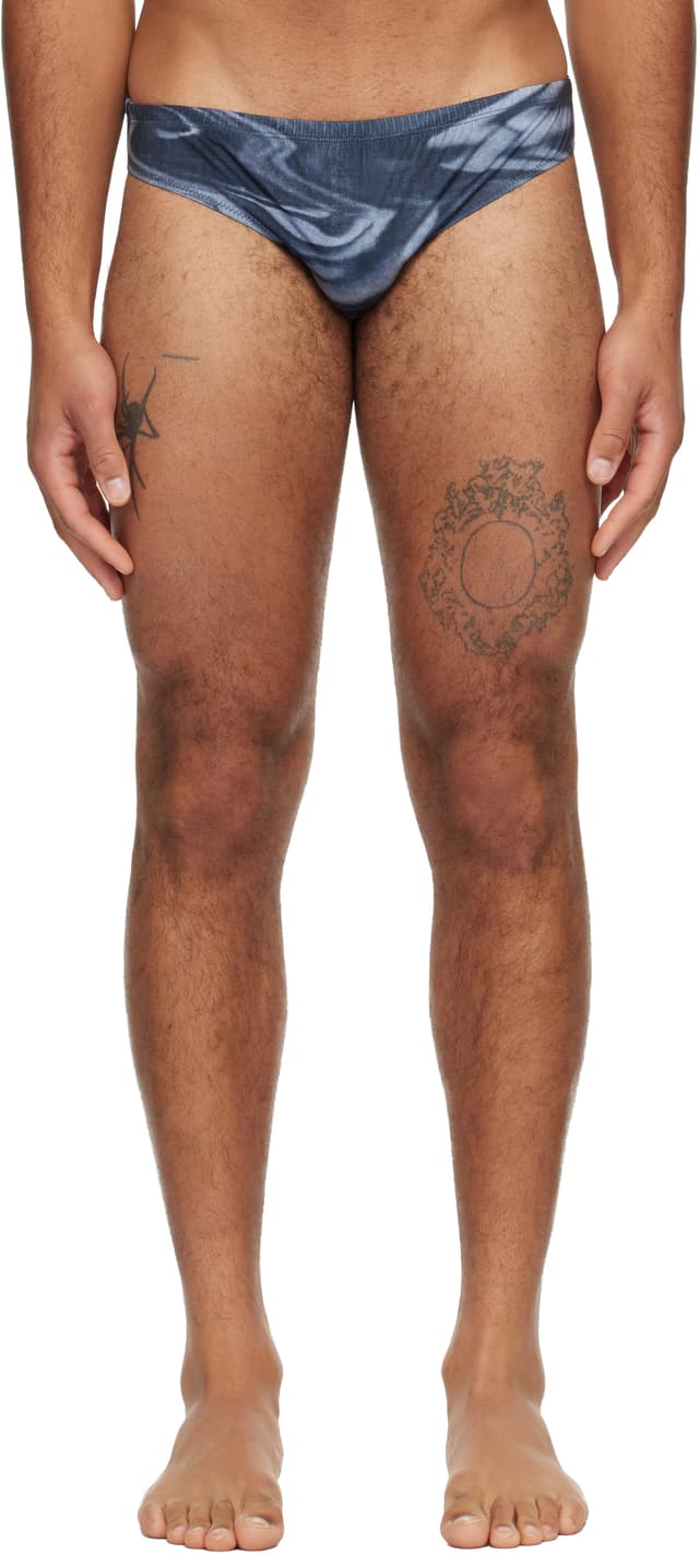 Gray 'The Blurry Roses' Swim Briefs