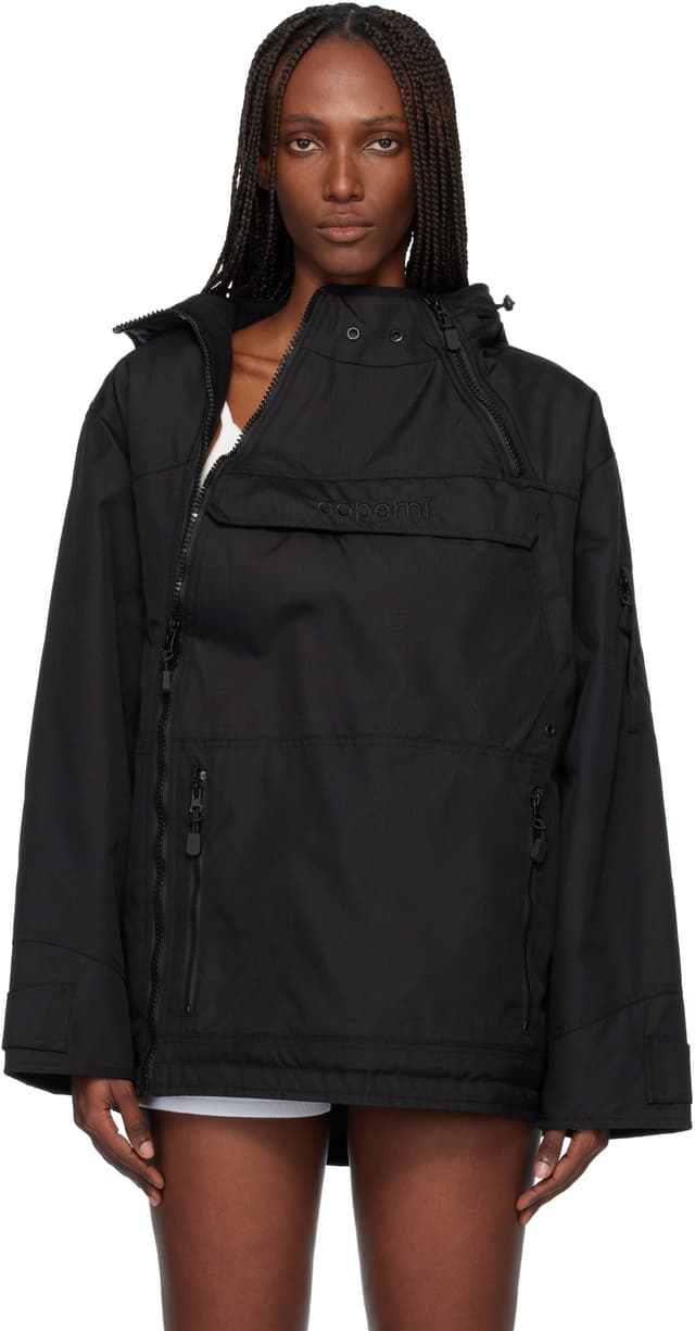 Black Asymmetric Parka