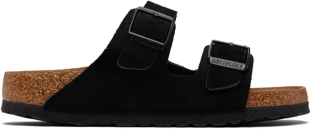Black Narrow Arizona Soft Footbed Sandals