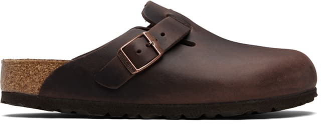Brown Regular Boston Oiled Leather Slip-on Loafers